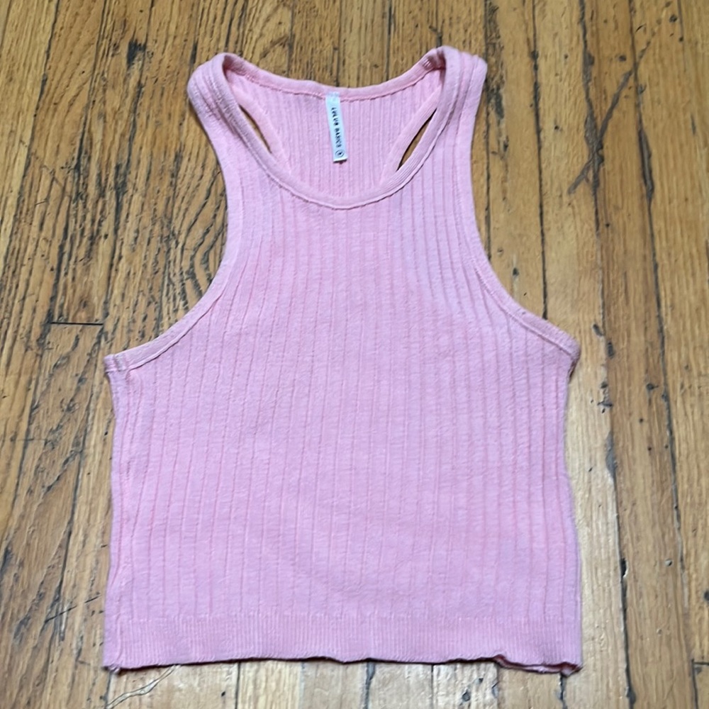 Pink racer back tank top